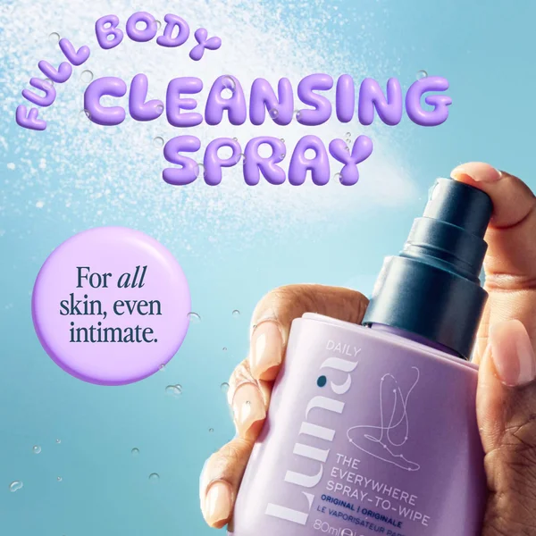 Luna Daily The Everywhere Spray-To-Wipe - PH-balancing Body Cleansing Spray With Prebiotics Jasmine & Ylang Ylang 80ml