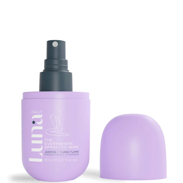 Luna Daily The Everywhere Spray-To-Wipe - pH-balancing Body Cleansing Spray with Prebiotics Jasmine & Ylang Ylang 80ml