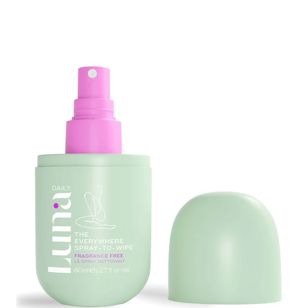 Luna Daily The Fragrance Free Spray-To-Wipe - pH-balancing Spray With Prebiotics + Vitamins C & E for Sensitive Skin 80ml