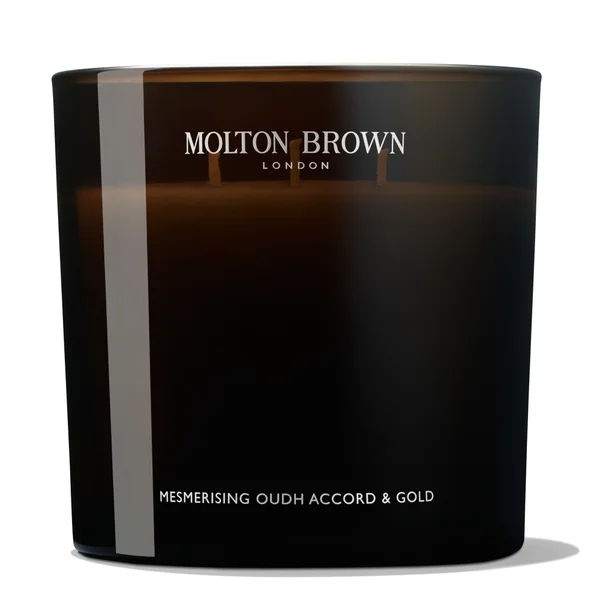 Molton Brown Mesmerising Oudh Accord and Gold Luxury Scented Triple Wick Candle 600g