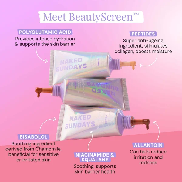 Naked Sundays BeautyScreen Peptide Foundation Tint 30ml (Various Shades)