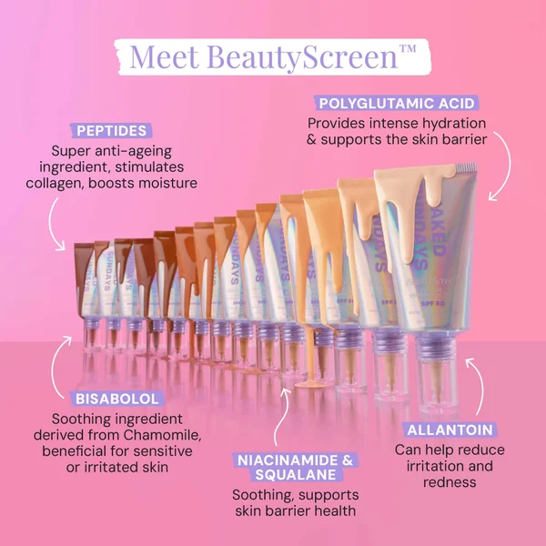 Naked Sundays BeautyScreen Peptide Foundation Tint 30ml (Various Shades)