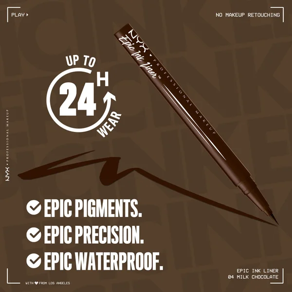 NYX Professional Make Epic Ink Liner Waterproof Liquid Eyeliner Pen - Milk Chocolate