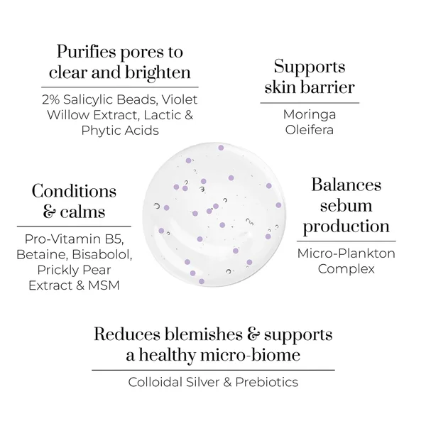 Oskia Violet Water Clearing Cleanser Blemish Control Facial Cleansing Gel 100ml