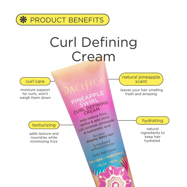 Pacifica Pineapple Swirl Curl Defining Cream 118ml