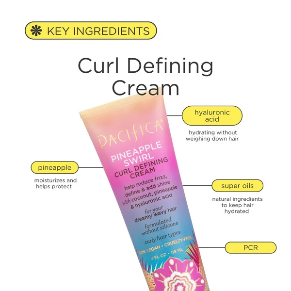 Pacifica Pineapple Swirl Curl Defining Cream 118ml
