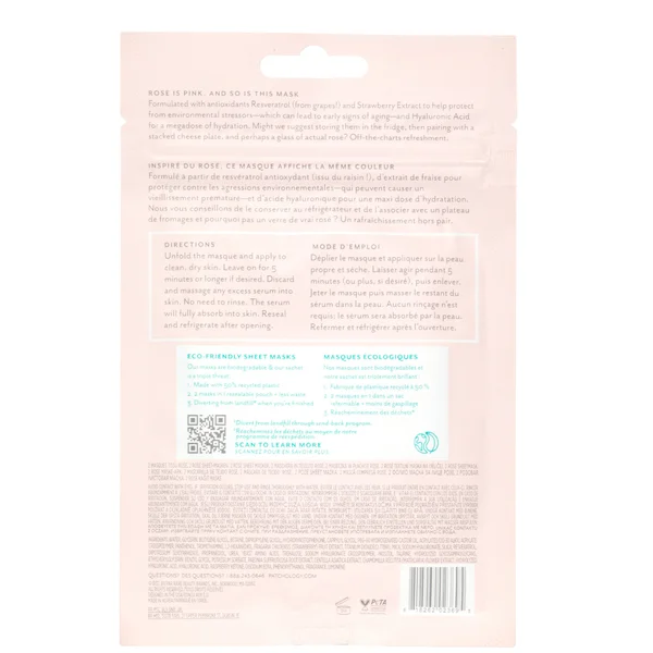 Patchology Serve Chilled Rose Sheet Mask (Pack Of 2)