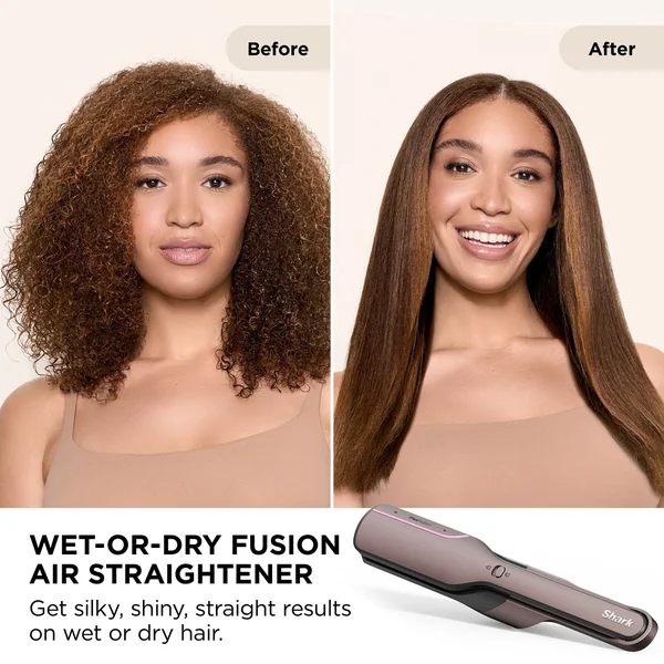 Shark Beauty FlexFusion Straight 5-in-1 Air And Ceramic Styling Drying & Straightening System With Storage Case - Cosmic Blush
