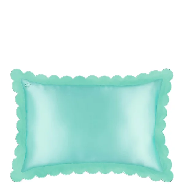 Slip Pure Silk Queen Pillowcase With Scalloped Edge - Turquoise