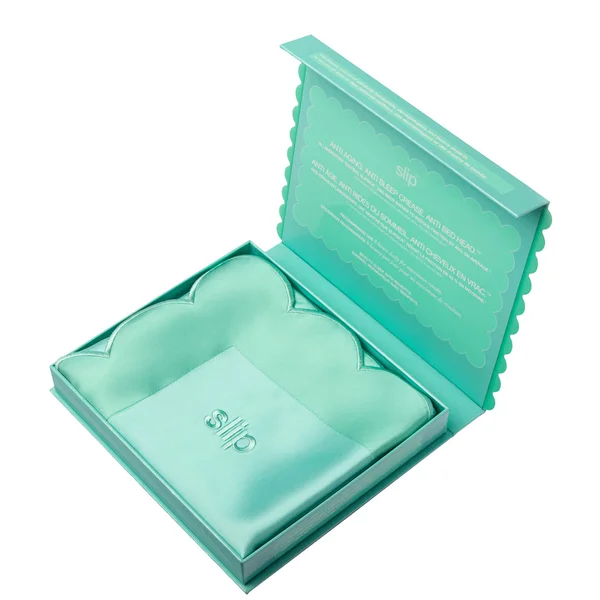 Slip Pure Silk Queen Pillowcase With Scalloped Edge - Turquoise