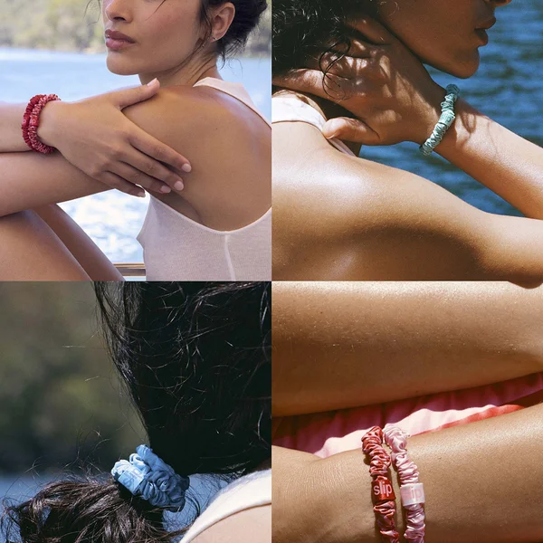 Slip Skinny Scrunchies And Complimentary Pouch - High Tide