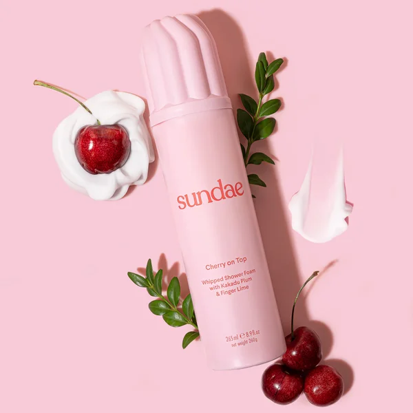SUNDAE Body Cherry On Top Whipped Shower Foam With Kakadu Plum And Finger Lime 265ml