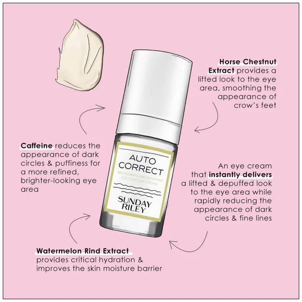 Sunday Riley Auto Correct Brightening And Depuffing Eye Contour Cream 15ml