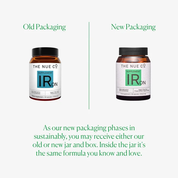 The Nue Co. Iron Supplement To Reduce Tiredness (30 Capsules)