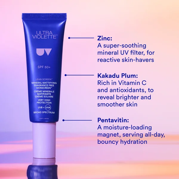Ultra Violette Lean Screen Mineral Mattifying Fragrance Free Skinscreen SPF 50+