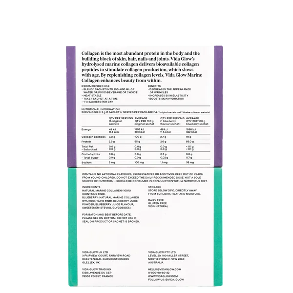 Vida Glow Mixed Natural Marine Collagen - 14 Servings